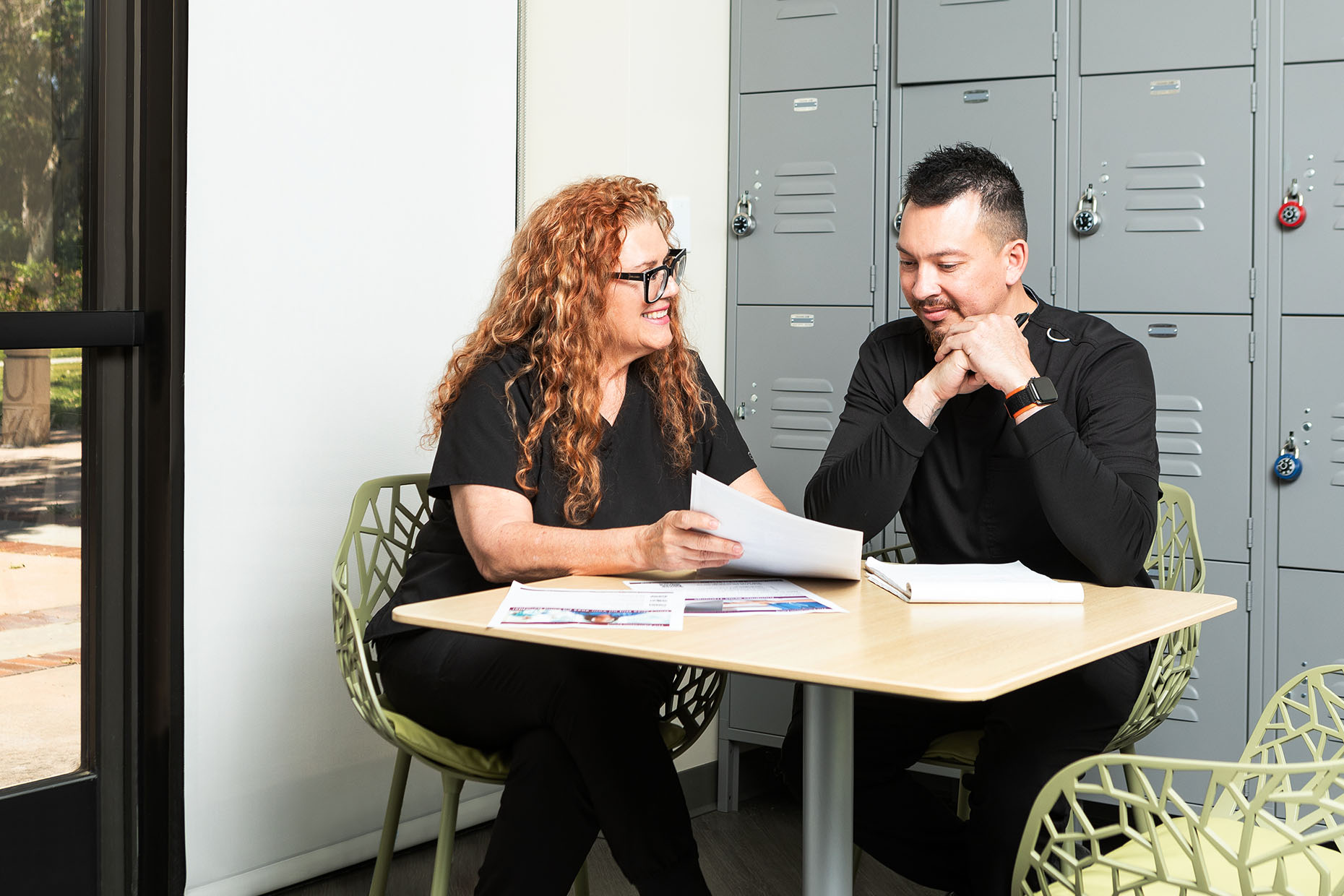 advisor speaking to professional student