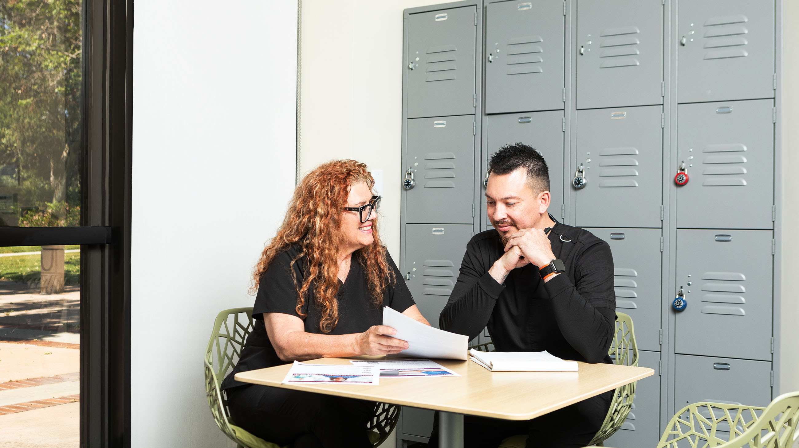 advisor speaking to professional student